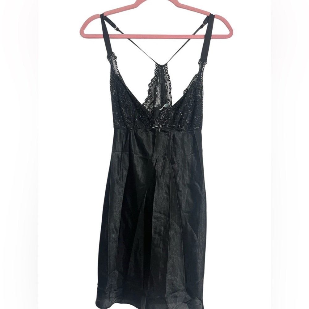 L26 FLORA BLACK SLIP DRESS- MEDIUM LINGERIE